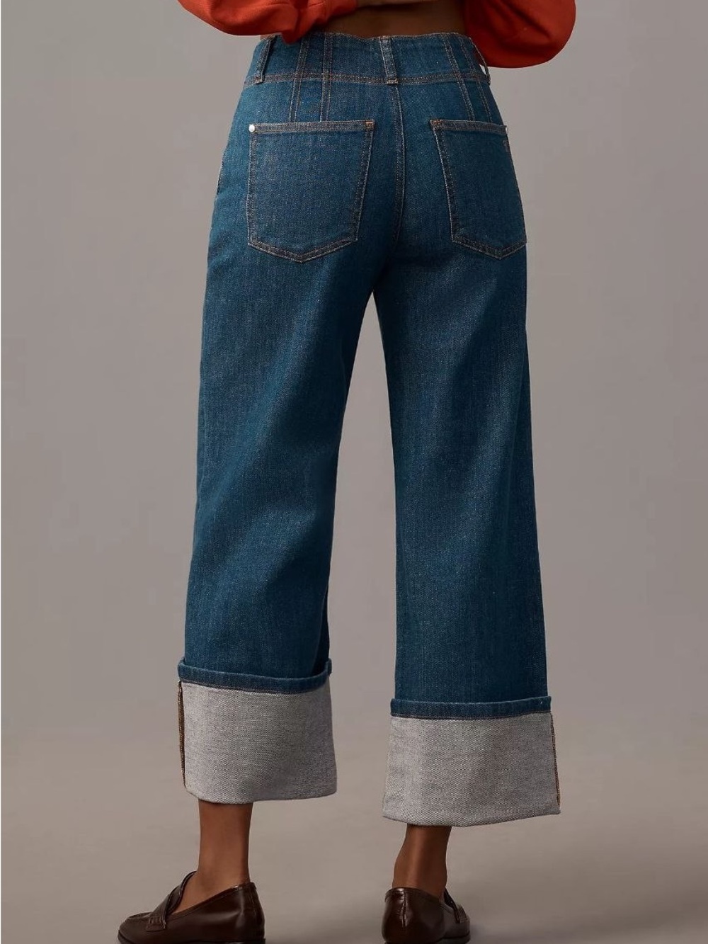 Anthropologie x Pilcro Cuffed Denim Capri Jeans Medium Wash Size 26 - Picture 3 of 11